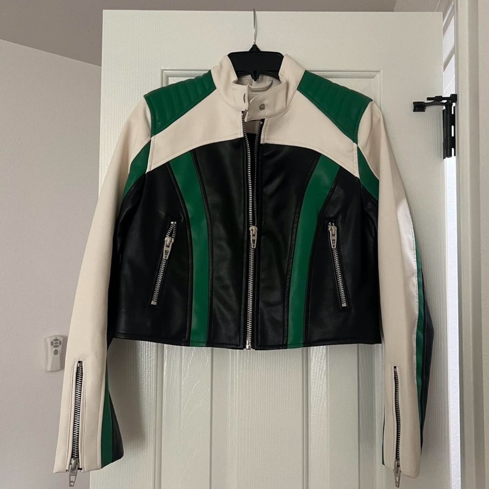 Stylish Green and Black Women's Jacket